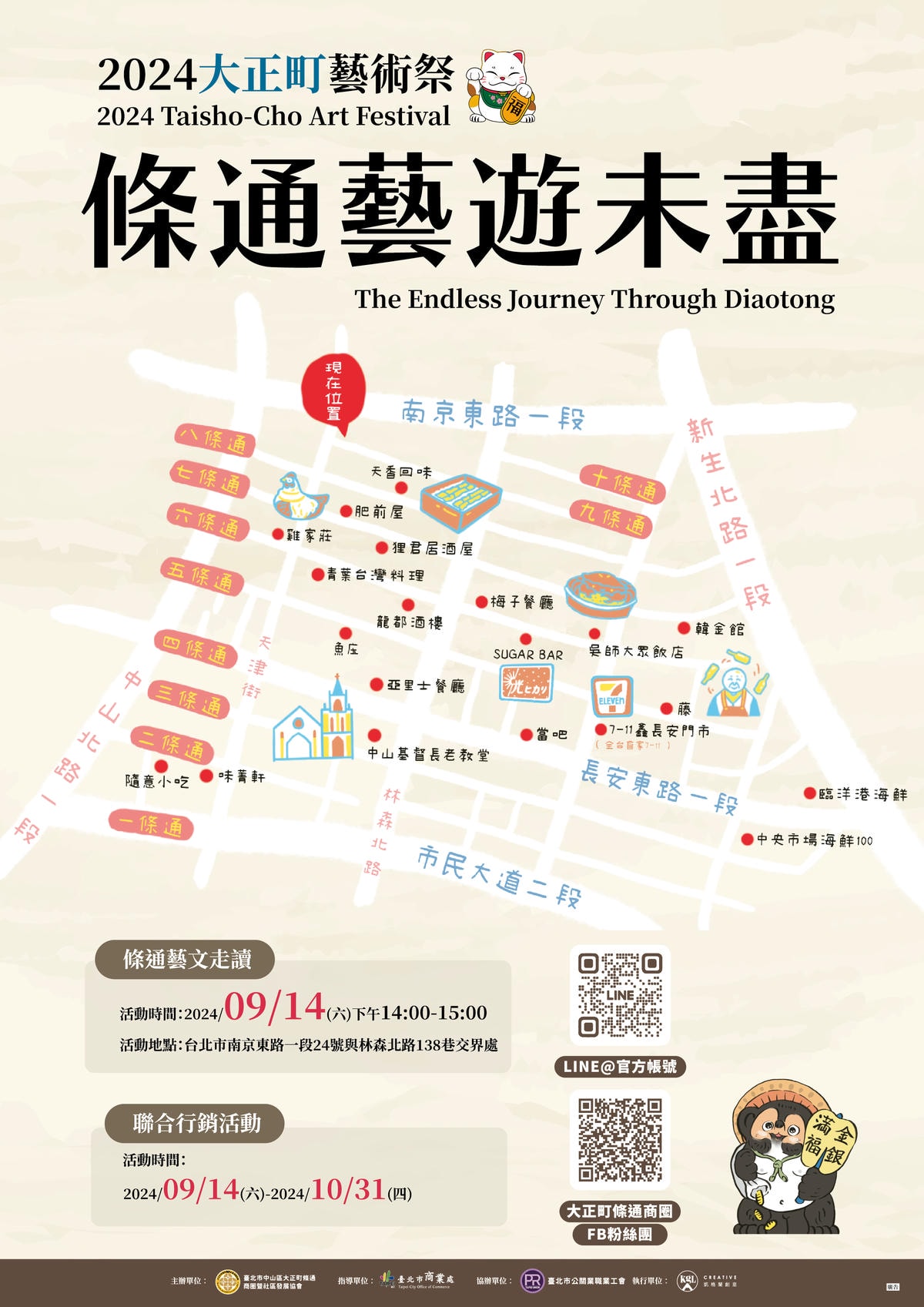 條通商圈美食、2024大正町藝術祭:條通藝遊未盡、消費100元獲一張「條通享好康」30元消費券! - 第2張圖