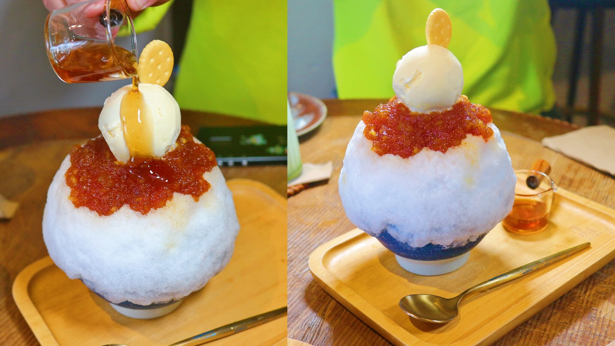 基隆美食｜海那邊小食堂、季節限定療癒甜點「琥珀紅豆麻糬」！正濱漁港彩色屋咖啡館！ @💕小美很愛嚐💕